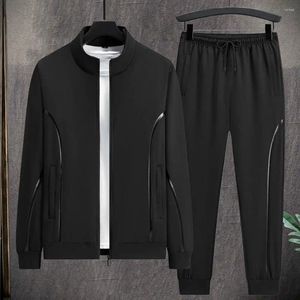 Running sets Men Automn Winter Coat Pants Costume de fermeture à glissière Collier Collier Papent de survêtement Tracksuit