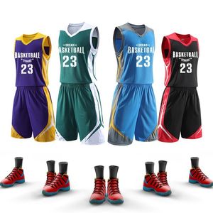 Running Sets Men Basketball Jersey Blank Uniforms Team Ademende trainingspakken training vest shorts sportpak op maat 230821