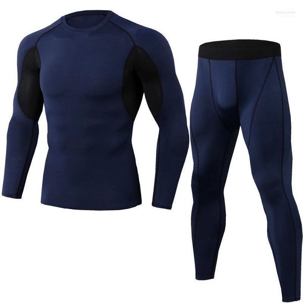 Ensembles de course pour hommes PRO Tight Fitness Sports Training Suit Stretch Vêtements à séchage rapide Pantalons à manches longues Gym Ensemble deux pièces