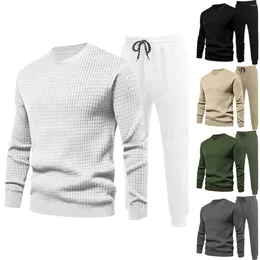 Conjuntos para correr Chándal para hombre Conjunto de sudadera de 2 piezas Jersey de manga larga Traje atlético para deportes Chaquetas de cena de fitness informal para hombre