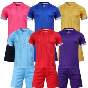 Hardloopsets heren rode voetbalshirts met korte mouwen, voetbaluniform paars jongensshirt, hardloopsport voor kinderen, OEM-naamnummer 220923