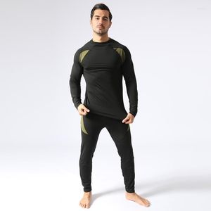 Running Sets Men Winter Fleece Sport Suit Sportswear Gym Training Set Fitness Comperssion Shirt Jogging Training Track Thermal Underwear