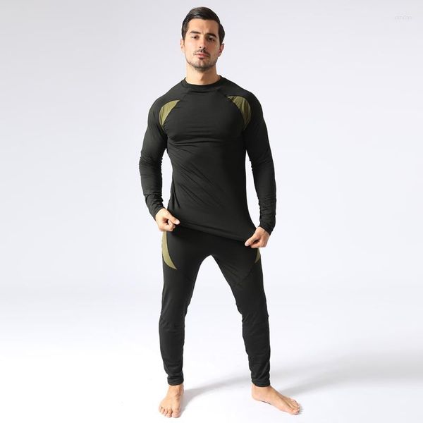 Ensembles de course hommes hiver polaire Sport costume Sportswear Gym entraînement ensemble Fitness Compression chemise Jogging entraînement serré sous-vêtement thermique