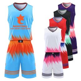 Running Sets Menkids Custom Basketball Jersey Mouwloos shirt 100% Polyester Ademende professionele uniformen Kits 230821