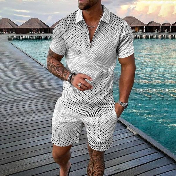 Running Sets Mens Short Short Casual Shirt and Short Two Piece Summer Turnits Zip Tracksuit X Cost Men's Robe Coat Suits