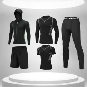 Running Sets Quick Dry Mens Gym Set Compressie Sportkleding Sportkleding strak Lycra Athletics Rash Guard Kits vrouwen