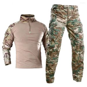 Hardloopsets Training Camouflage Kikkerpak T-shirt met lange mouwen Top Militaire tactische broek Jachtshirt