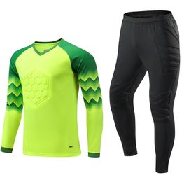 Running Sets Uniform Heren Voetbaltraining Doelman Kinderen Voetbalshirt Set Lange Mouw Beschermende Spons Shirt Broek 220923