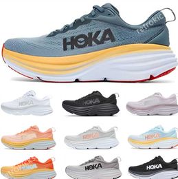 Chaussures de course 2022 HOKA ONE Bondi 8 Chaussure de course bottes locales boutique en ligne formation Sneakers Mode de vie accepté Autoroute d'absorption des chocs Designer Femmes Hommes