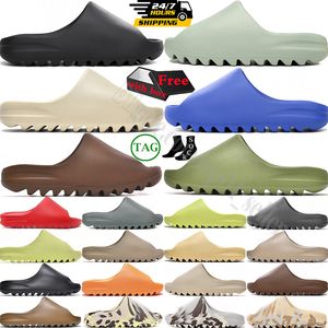 Designer glissa les diapositives de glissières pour les pantoufles hommes onyx os azure lin pure ocre brillante résine de suie noire noire vermillon féminin sandales colg classiques slipper avec boîte