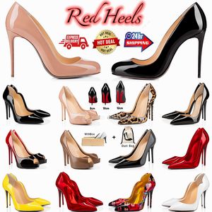 Zapatos de vestir de diseñador Tacones de fondo rojo Tacones altos Desnudos Damas Lujos Bombas de cuero para mujer Plataforma Peep-Toes Sandalias Sexy Punta puntiaguda Suela