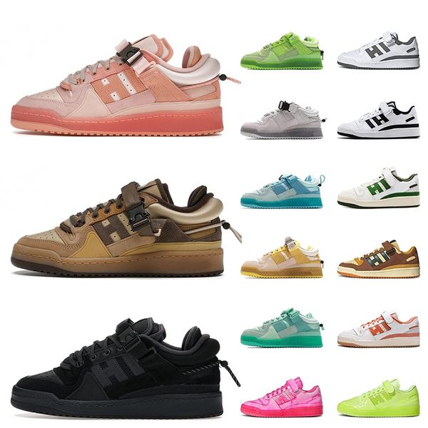 Chaussures de course Bad Bunny x Forum Buckle 84 Low Hommes Femmes Benito Blue Tint Core Black Cafe Yellow Cream Baskets Sports de plein air Baskets Casual Walking Jogging fashion