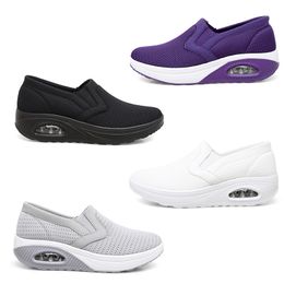 Chaussures de course Mode Top Qualité Respirant extérieur Volant Tissage Caoutchouc Mousse Bas violet Jaune gris Femmes Hommes Sport taille 35-41