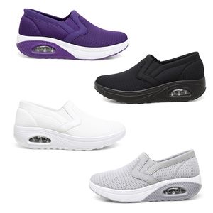 Zapatos para correr Moda de calidad superior Transpirable al aire libre Tejido de espuma de goma Parte inferior negro blanco púrpura Amarillo gris Mujeres Hombres Deporte tamaño 35-41