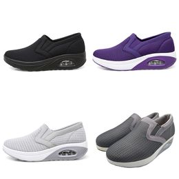 Chaussures de course Mode Top Qualité Volant Tissage Caoutchouc Mousse Fond violet Jaune gris Femmes Hommes Sport taille 35-41