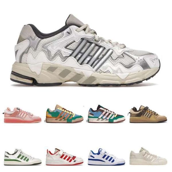 Chaussures de course Forums 84 Low Bad Bunny Forum Buckle Low Cafe Brown Rose Easter Egg Back Blanc Gris OG Bright Blue Wheat Femmes Hommes Chaussures de sport Baskets Baskets