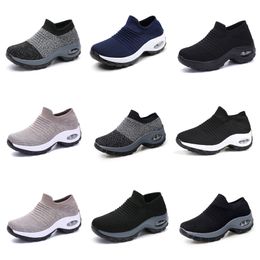 Chaussures de course GAI Hommes Femmes gris triple noir blanc bleu foncé Mesh respirant plate-forme Chaussures sport sneaker Cinq