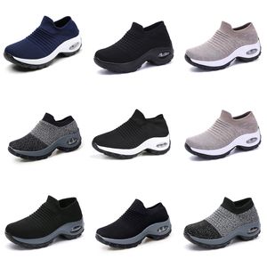 Chaussures de course GAI Hommes Femmes gris triple noir blanc bleu foncé Mesh respirant plate-forme Chaussures sport sneaker Six