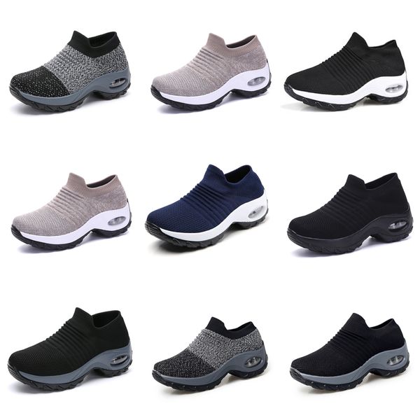 Zapatillas para correr GAI Hombres Mujeres gris triple negro blanco azul oscuro Malla plataforma transpirable Zapatos zapatillas deportivas Ocho