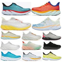 Running schoenen Hok Hola Clifton 8 Bondi One One Run 2024 Men Dames Designer Trainer samen Fiesta Oranje Purple Smoke Green Sneakers Maat US5 - 12