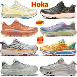 Chaussures de course Hoka One One Mafate Speed 2 Cyclamen All Aboard Flame Evening Primrose Platform Femmes À Lacets Bout Rond Semelle En Caoutchouc Dames Hommes Chaussures De Marche Décontractées