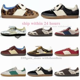 Zapatillas para correr Estampado de leopardo Originales Country Og Wales Bonner Vintage Trainer Zapatillas bajas Suela antideslizante Moda Clásico Hombres Mujeres Zapato de corredor casual 36-45