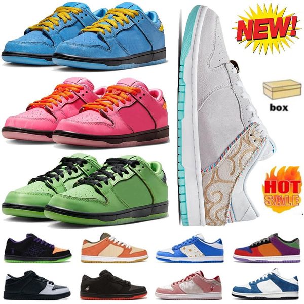 Chaussures de course Low Bubbles Red Gun Panda Orange Lobster J-Pack Shadow Crenshaw Skate Club Fragment Blue Haired Monster Design Femmes Baskets Casual Hommes Haute Qualité