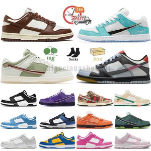 Chaussures de course Low Panda Noir Blanc Avril Skateboards Dance Cacao Wow Triple Rose Otomos Harvest Moon Hommes Femmes DHgate Designer Sneaker Lows Baskets avec boîte