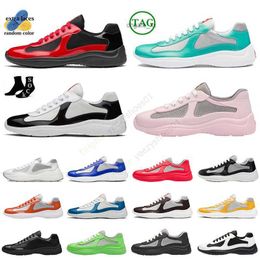 Chaussures de course Designer Luxury Americas Cup Designer Low Flat Sneakers Taille 12 Patent Bred Blanc Blanc Green rose rose gris Dhgates Panda Loafers Mens Fashion Tra
