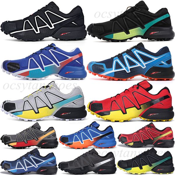 Zapatillas para correr hombre Salomon Speed Cross 4 CS para hombre Bordes negros y amarillos Naranja Rojo Gris oscuro Zapatillas plateadas Zapatillas deportivas para exteriores 40-46