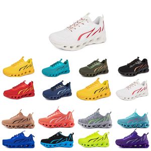 Chaussures de course Men de printemps sports de sport mode Fashion Sneakers adaptés à lacets Lacet Up Couleur noir Blanc bloquant Antisiskide Big Size Gai wo