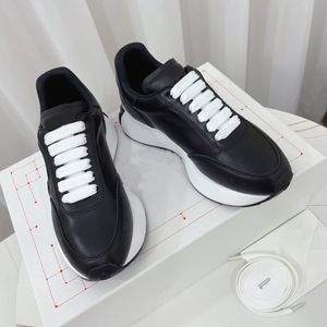 Chaussures de course Hommes Femmes Baskets Dames Baskets Designer Sprint Runner Baskets Cuir Satin Sergé Rose Noir Embossé Marine Rouge Blanc Baskets en cuir Nappa