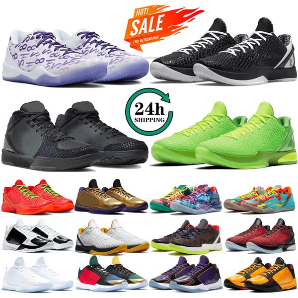 Chaussures de basket-ball Mamba 6 Mens Gift of Mamba 8 Court Purple What the Reverse Grinch Bruce Lee baskets de sport