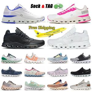 livraison gratuite chaussures de course hommes femmes nuages nova triple noir et blanc nuage rose vif 5 x 3 monstre surfeur cloudstratus rose coureur rouge baskets rapides dhgate.com