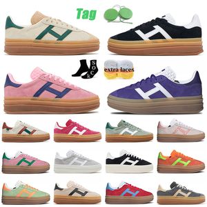 Gazelle Bold Designer Shoes Chaussures de sport de plate-forme pour les femmes OG crème Académie vert actif rose et blanc Chewing-gum noir Tennis【code ：1】