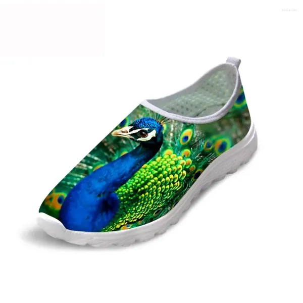 Chaussures de course Peacock Design femelle Slip-on Slip-on Walking Taille 9 Light Breathable Deportivas Mujer Zapatillas