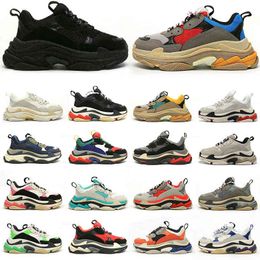 Zapatillas de carrera triple s zapatos casuales diseñadores para hombres plataforma zapatillas de zapatillas blancas negras blancas de color naranja oscuro de color naranja oscuro de color rosa menta menta verde entrenador de hombres joging caminar caminando