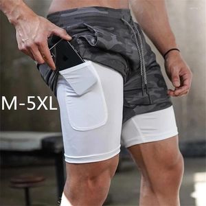 Shorts de course 2022 hommes entraînement Double pont Jogging Fitness séchage rapide Sport Gym pantalons courts sweatpan