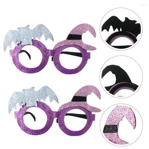 Short de course 2 pièces, lunettes créatives décoratives élégantes, accessoires de Costume, lunettes de sorcière chauve-souris pour mascarade, fête d'halloween