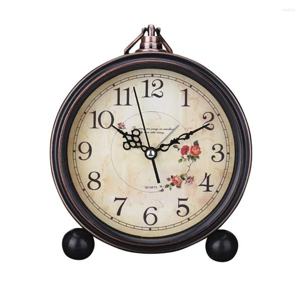 Pantalones cortos para correr reloj despertador mesa relojes vintage mesita de noche luz retro noche silenciosa hierro rústico portátil viaje escritorio decorativo