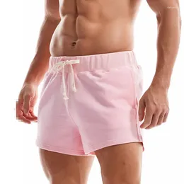 Pantalones cortos para correr de algodón para hombre, pantalones cortos deportivos para gimnasio, Yoga, baloncesto, entrenamiento, Bermudas con bolsillo Seobean