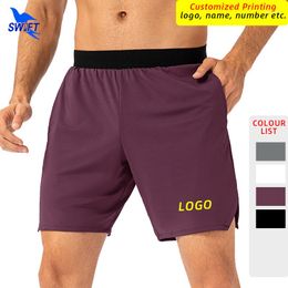 Pantalones cortos para correr LOGO personalizado Verano de una sola capa Hombres Gimnasio Deportes Entrenamiento de secado rápido Entrenamiento Fitness Pantalones cortos Bañadores elásticos