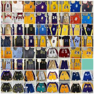Couvrage de courbures dense Breading Retro Basketball Jerseys # 8 # 24 Jersey Shorts Man Women Youth Taille S-XXL