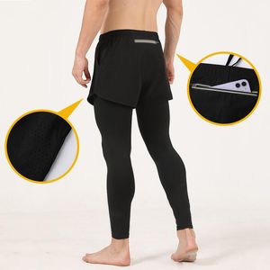 Shorts de course Est 2 en 1 Leggings de sport de gymnastique en plein air pour hommes pantalons courts avec collants longs XXL