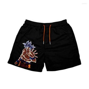 Short de course japonais Anime surdimensionné, taille élastique, pantalon court imprimé graphique, décontracté, cordon de serrage quotidien, Jogging, sport