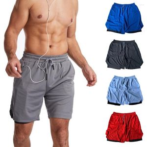 Running shorts heren 2 in 1 training trainingsgymnas kort met pocket heren PR -verkoop