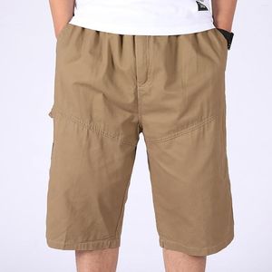 Running Shorts Men Casco Solid Solid Sound Summer Mid -Mid Elastic Loose Cargo con múltiples ropa para hombres Shortking