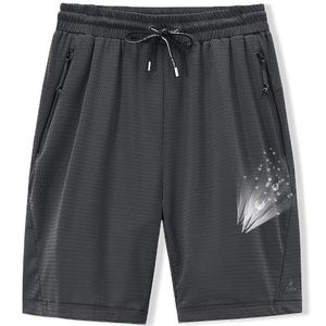 Short de course en maille élastique pour hommes, culotte d'été 8XL 6XL, vêtements de grande taille, en Nylon, noir, gris, Spandex, Sweat-shirt