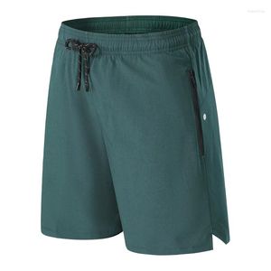 Pantalones cortos para correr para hombre con bolsillos con cremallera ligeros de secado rápido deportes Fitness gimnasio entrenamiento atlético elástico para hombres