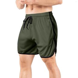 Rennen shorts heren mesh rechte driepunts broek broek fitness strand 8 short met zakken workout kleding voor mannen